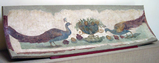 Antik fresko p&aring; museet i Ostia Antica