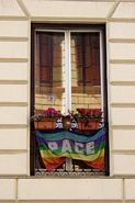 Vindue med pace-flag