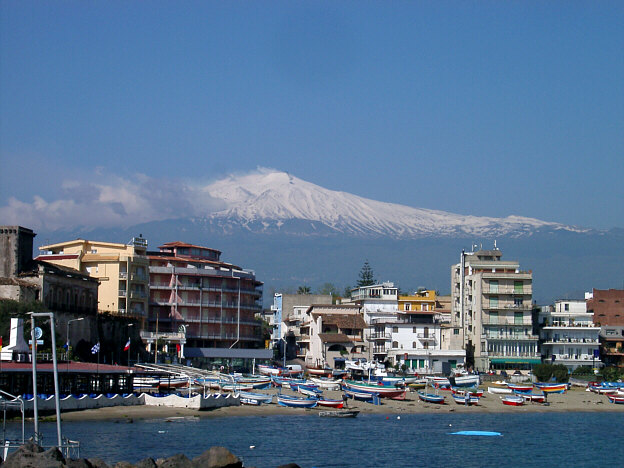 Udsigt til Naxos og Etna