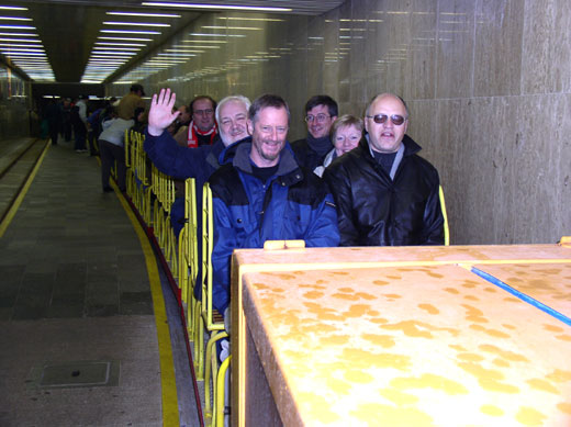 A small train drives you into the mountain in Postojna