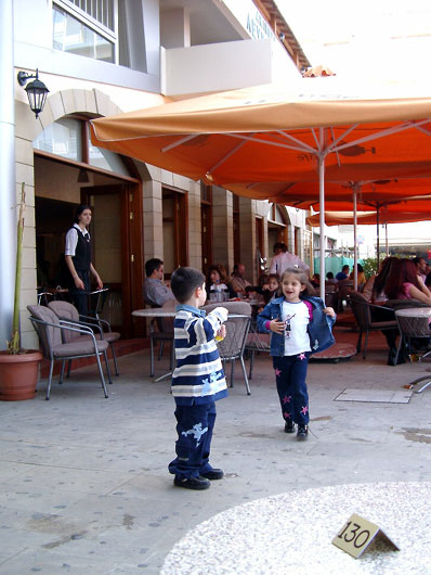 Children and soap bubbles in Larnaca.