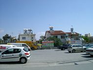 Houses with solar panels in Larnaca.