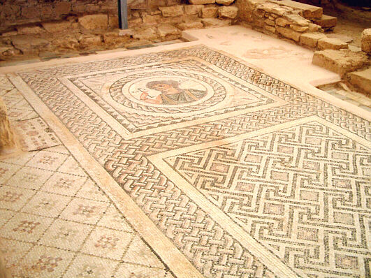 Gulvmosaik i Kourion, vest for Limassol p&aring; Cypern
