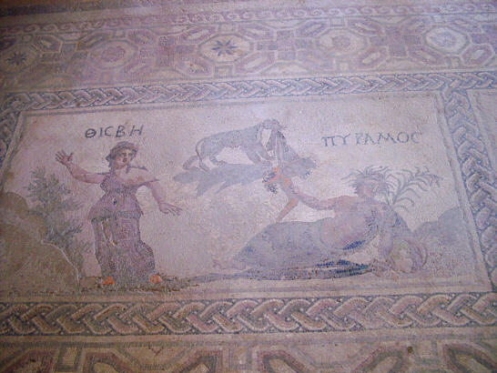 Pyramus and Thisbe - floor mosaic in Paphos
