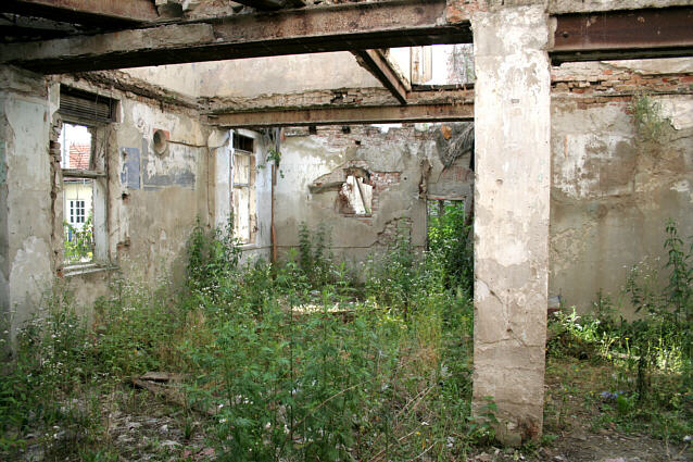 Udbombet hus i Vukovar, Kroatien