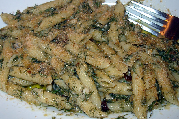 Penne med sardiner og fennikel