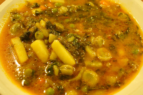 Minestrone p� Taverna Naxos, Sicilien