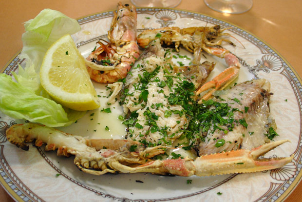 Grilled seafood in Ischia