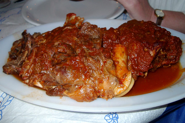 Tender Greek goat at George's Restaurant in Telendos