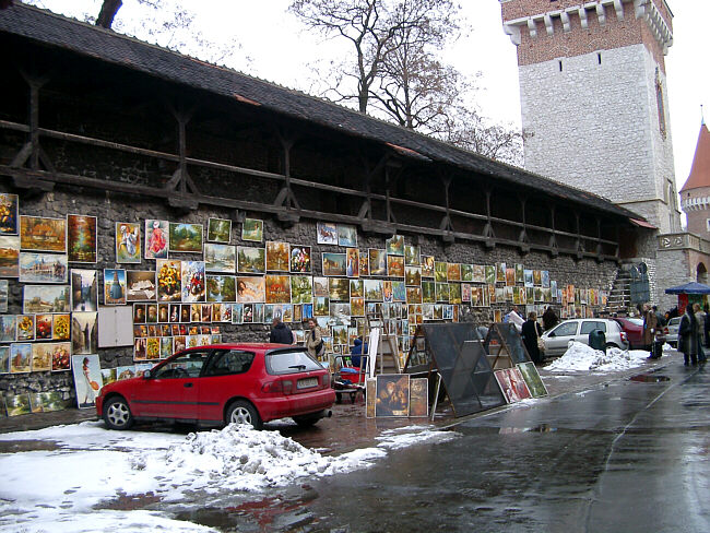 Bymur med malerier i Krakow
