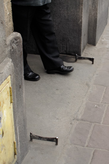 Shoe scrapers in Krakow.