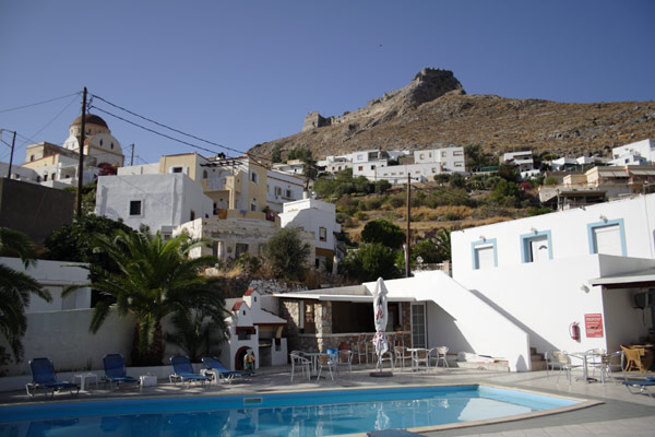 Johanitterborgen p&aring; Leros set fra terrassen