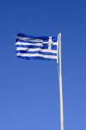 Det gr&aelig;ske flag p&aring; borgens top