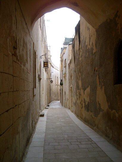 Typisk gade i Mdina