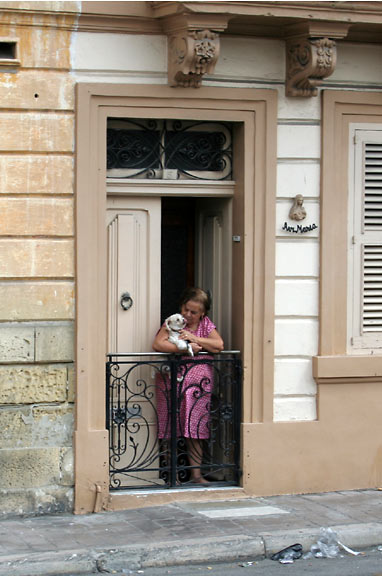 Woman with a dog in Tarxien