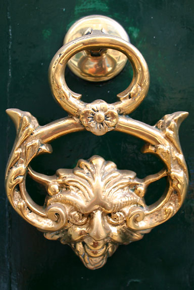 Brass knocker in Valletta.