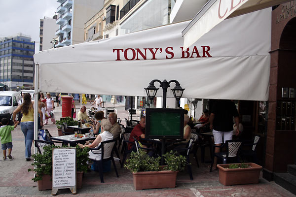 Tony's Bar in Sliema.