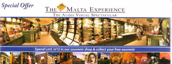 Ticket to The Malta Experience and link to the show's homepage.