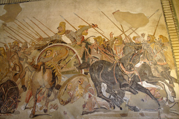 Alexanders sejr over Darius - romersk mosaik