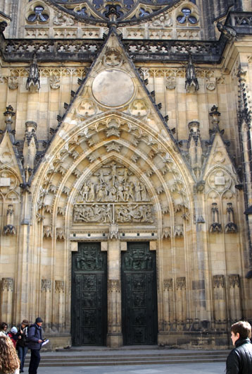 Door in St. Vitus Cathedral in Prague