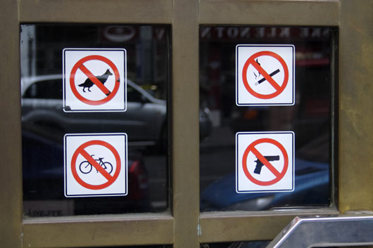 Sign on a door in Prague