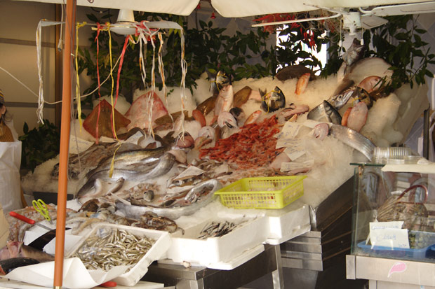 Fisk på markedet i Trastevere