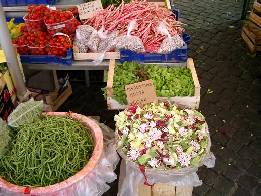 Sp&aelig;de gr&oslash;ntsager p&aring; Campo dei Fiori