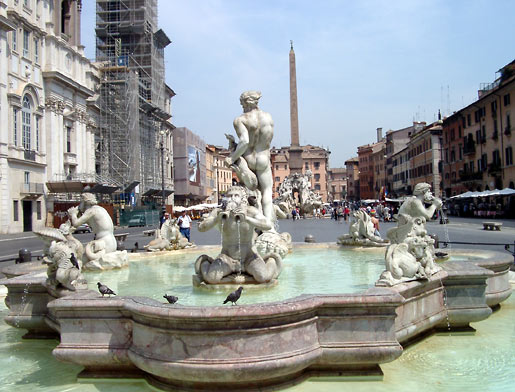 Fontana del Moro p&aring; Piazza Navona