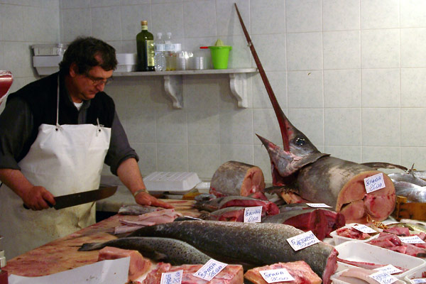 Fish market in Giardini Naxos