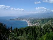 Udsigt til Giardini naxos fra Taormina