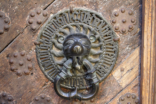 Knocker on the door to Estonia's national museum in Tallinn