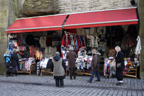Stall with knitting in Tallinn's old town