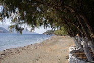 Sandstranden langs promenaden