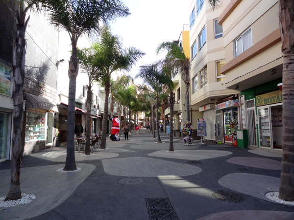 G&aring;gade med palmer i Puerto de la Cruz