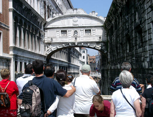 Bridge of Sighs and tourists
