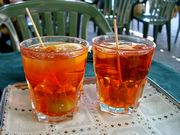 Spritz, an inappropriate drink at Harry's Bar (56 kb)