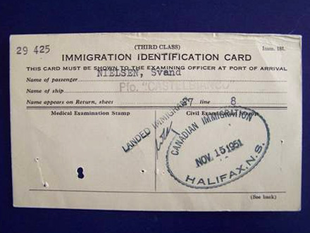 Immigration Identification Card