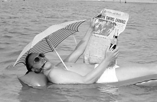 Mathisen on water at Balm Beach, Georgian Bay 1952